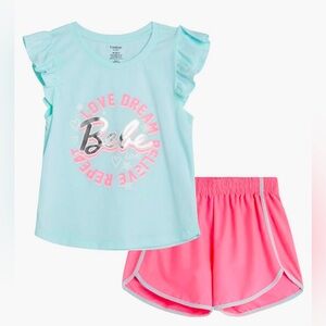 Bebe Blue & Pink Activewear Shorts Outfit